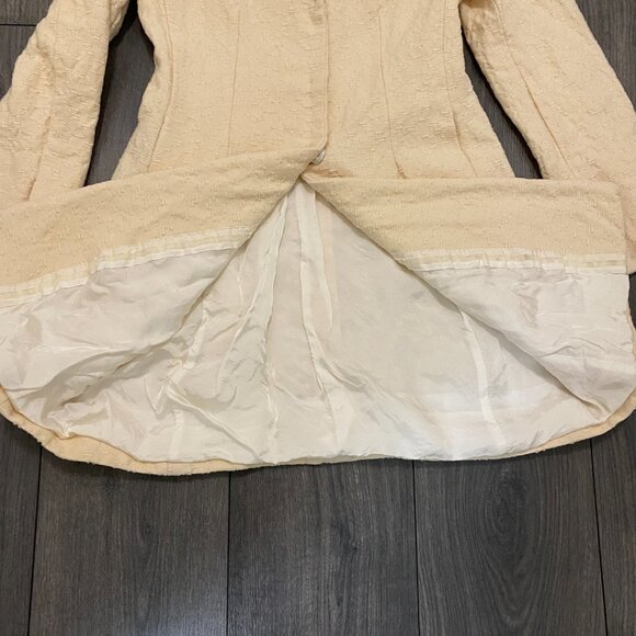 Moschino Vintage Cream Wool Coat Size 8 - Picture 8 of 15